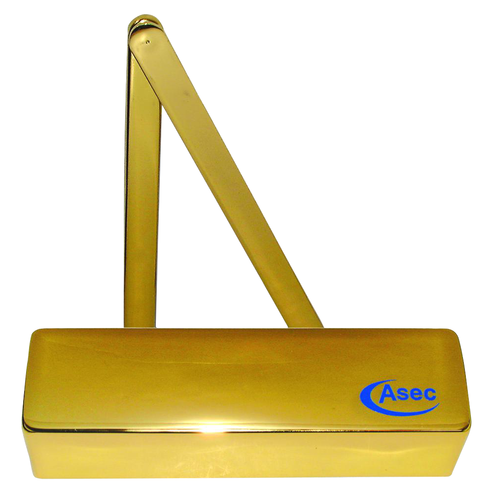 ASEC Size 3-5 Overhead Door Closer Polished Brass