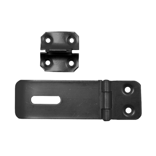 ASEC Safety Hasp & Staple 75mm - Black