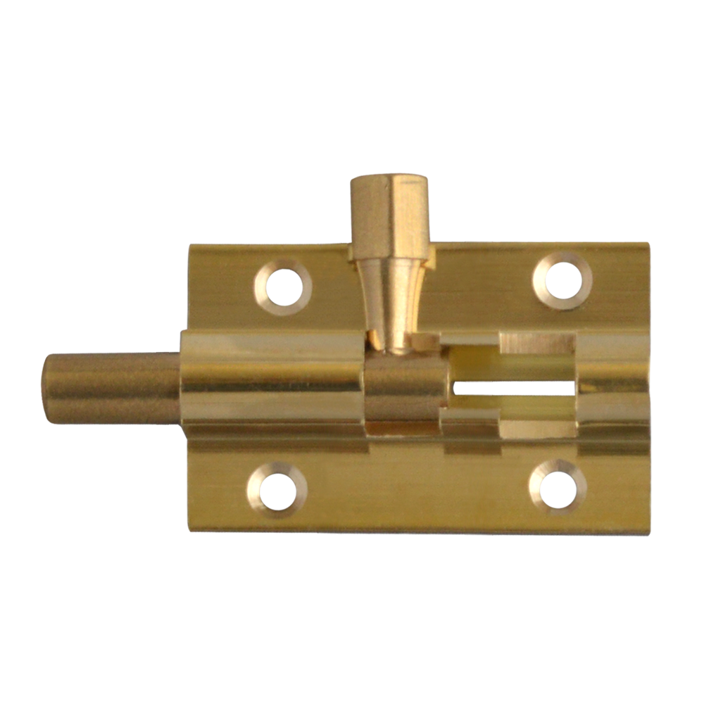 ASEC Brass 25mm Wide Straight Barrel Bolt 38mm Pro - Polished Brass