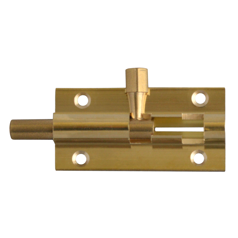 ASEC Brass 25mm Wide Straight Barrel Bolt 50mm Pro - Polished Brass