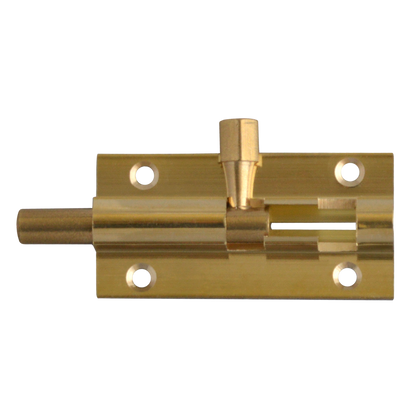 ASEC Brass 25mm Wide Straight Barrel Bolt 50mm Pro - Polished Brass