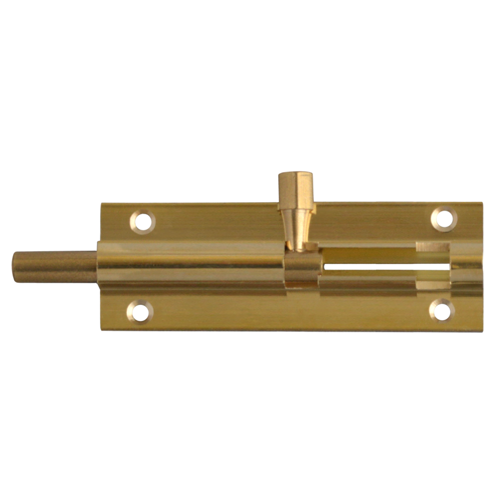 ASEC Brass 25mm Wide Straight Barrel Bolt 76mm Pro - Polished Brass