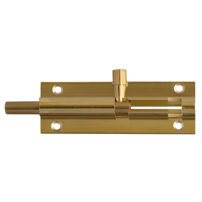 ASEC Brass 25mm Wide Straight Barrel Bolt 76mm Pro - Polished Brass