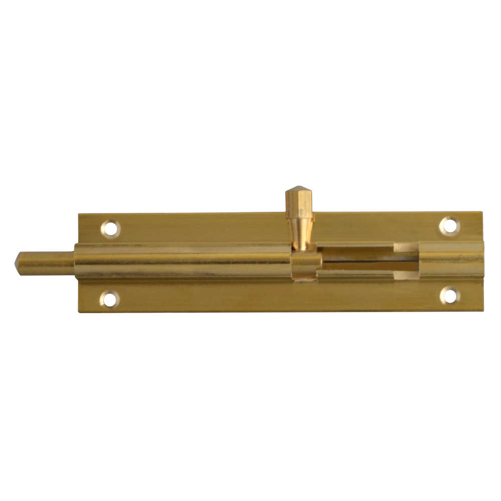 ASEC Brass 25mm Wide Straight Barrel Bolt 102mm Pro - Polished Brass