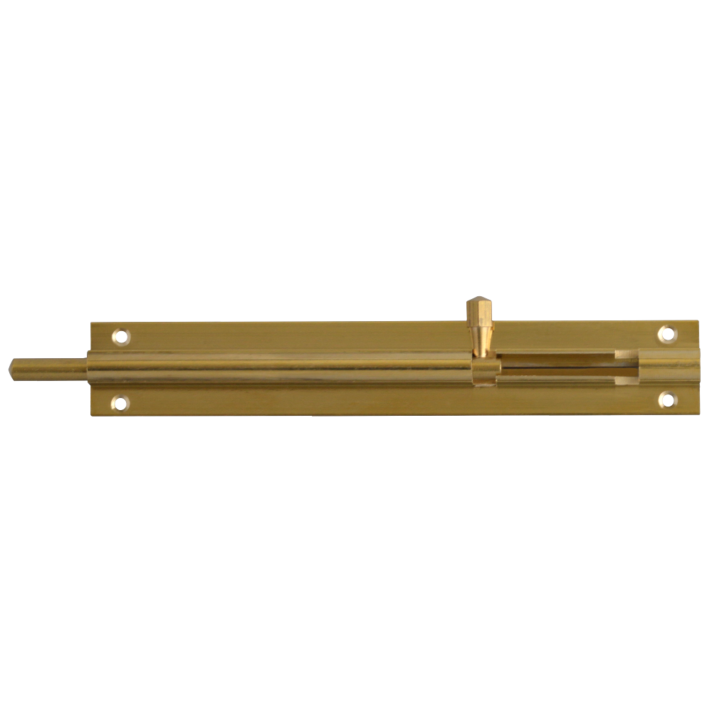 ASEC Brass 25mm Wide Straight Barrel Bolt 152mm Pro - Polished Brass