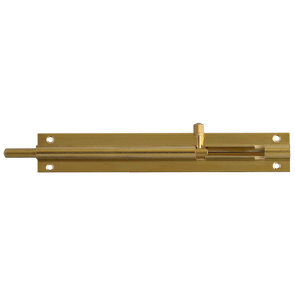 ASEC Brass 25mm Wide Straight Barrel Bolt 152mm Pro - Polished Brass