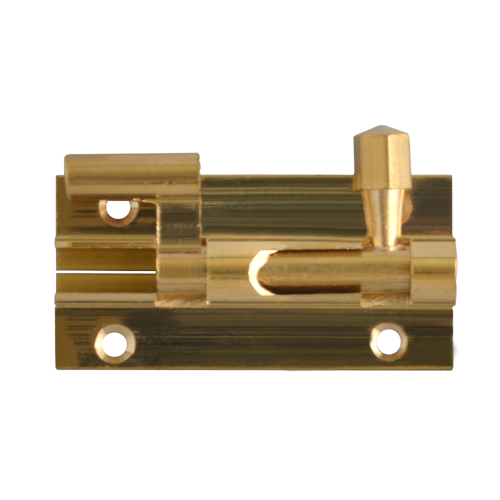 ASEC Brass Necked Barrel Bolt 50mm Pro - Polished Brass