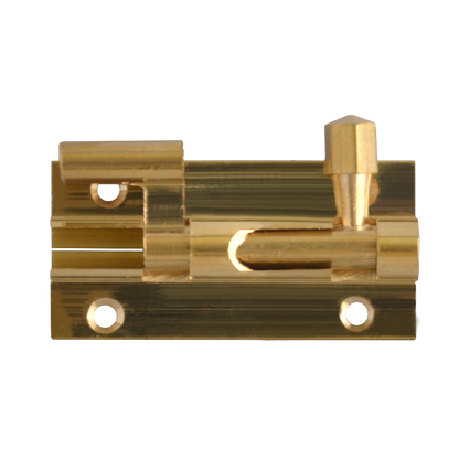 ASEC Brass Necked Barrel Bolt 50mm Pro - Polished Brass