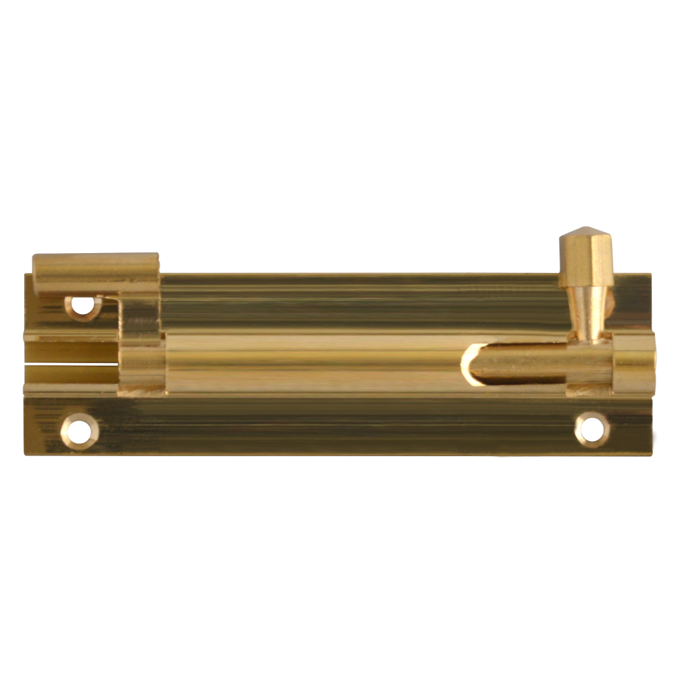 ASEC Brass Necked Barrel Bolt 76mm Pro - Polished Brass