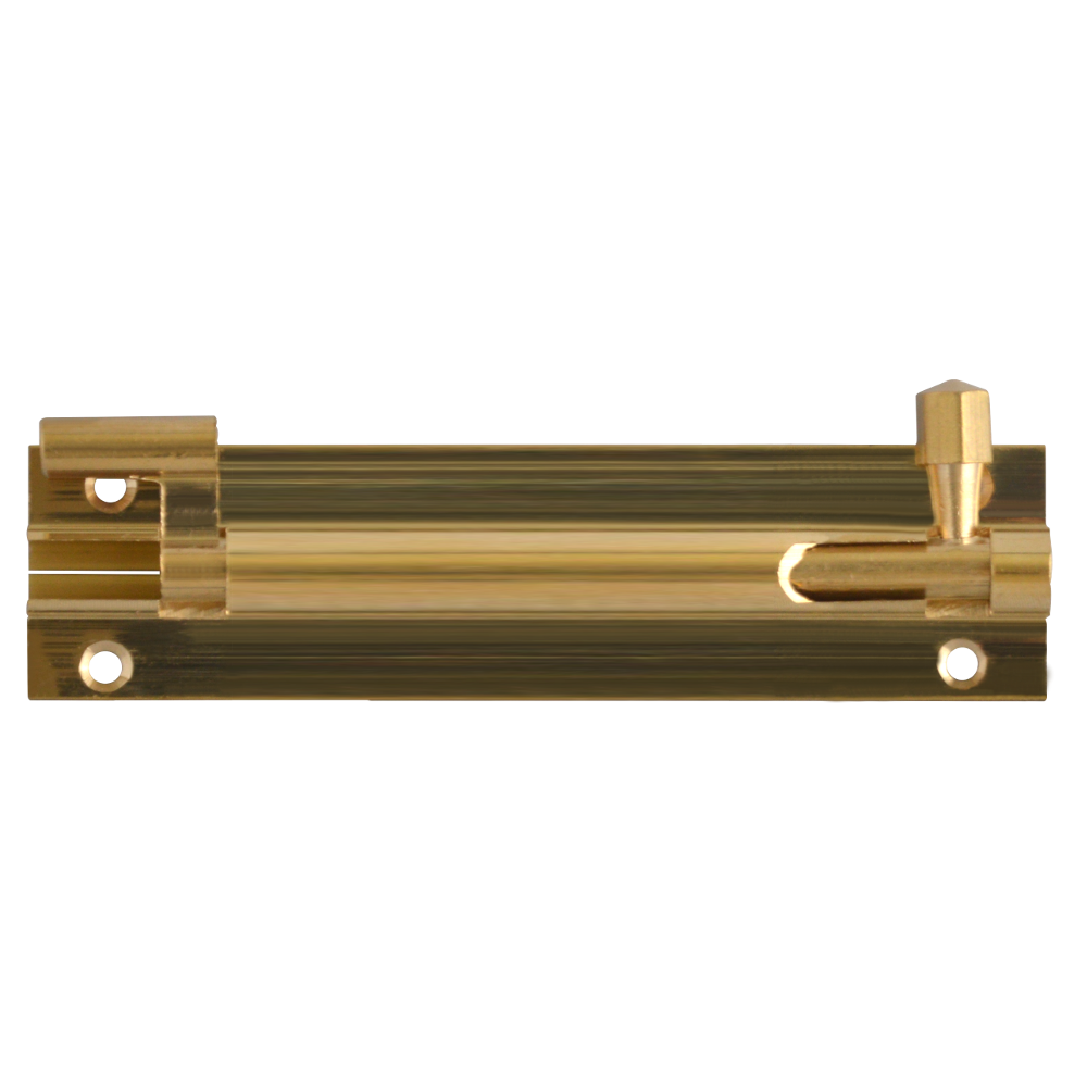 ASEC Brass Necked Barrel Bolt 102mm Pro - Polished Brass