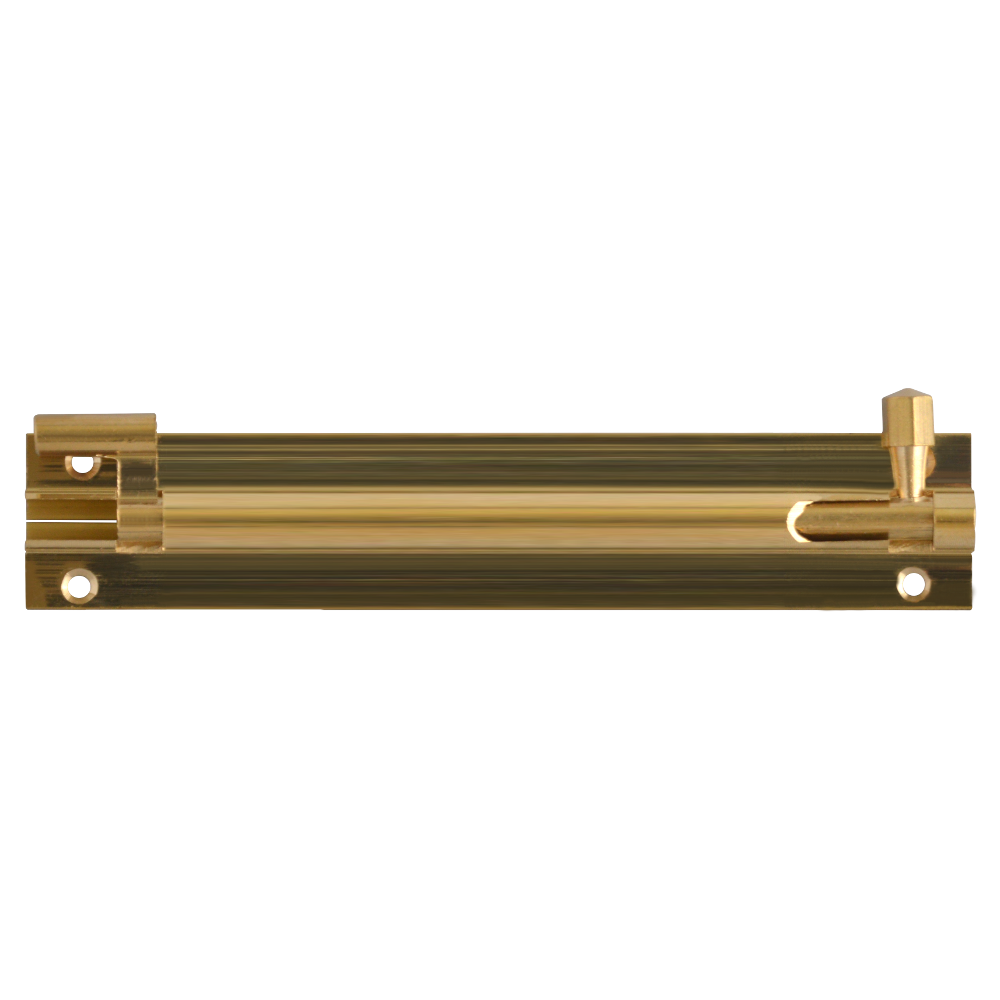 ASEC Brass Necked Barrel Bolt 152mm Pro - Polished Brass