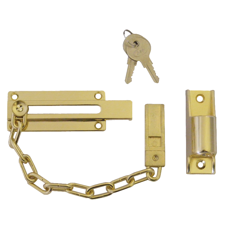 ASEC Locking Door Chain KD Pro - Polished Brass