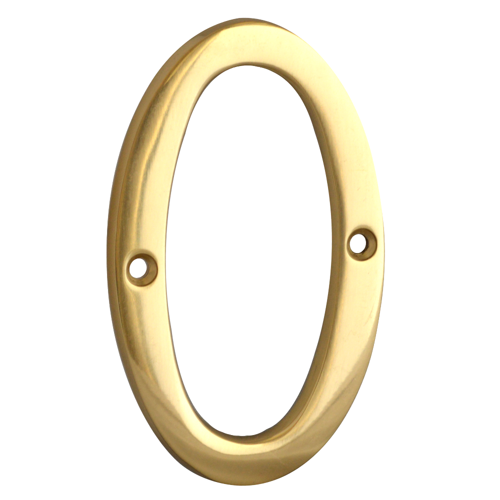 ASEC Metal Numerals 76mm 0 Pro - Polished Brass