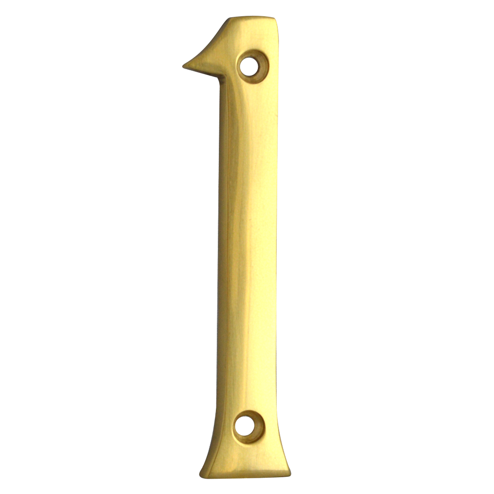 ASEC Metal Numerals 76mm 1 Pro - Polished Brass