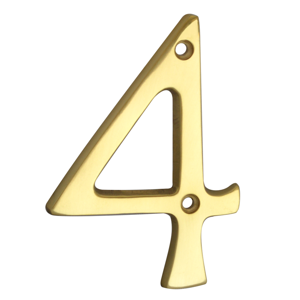 ASEC Metal Numerals 76mm 4 Pro - Polished Brass