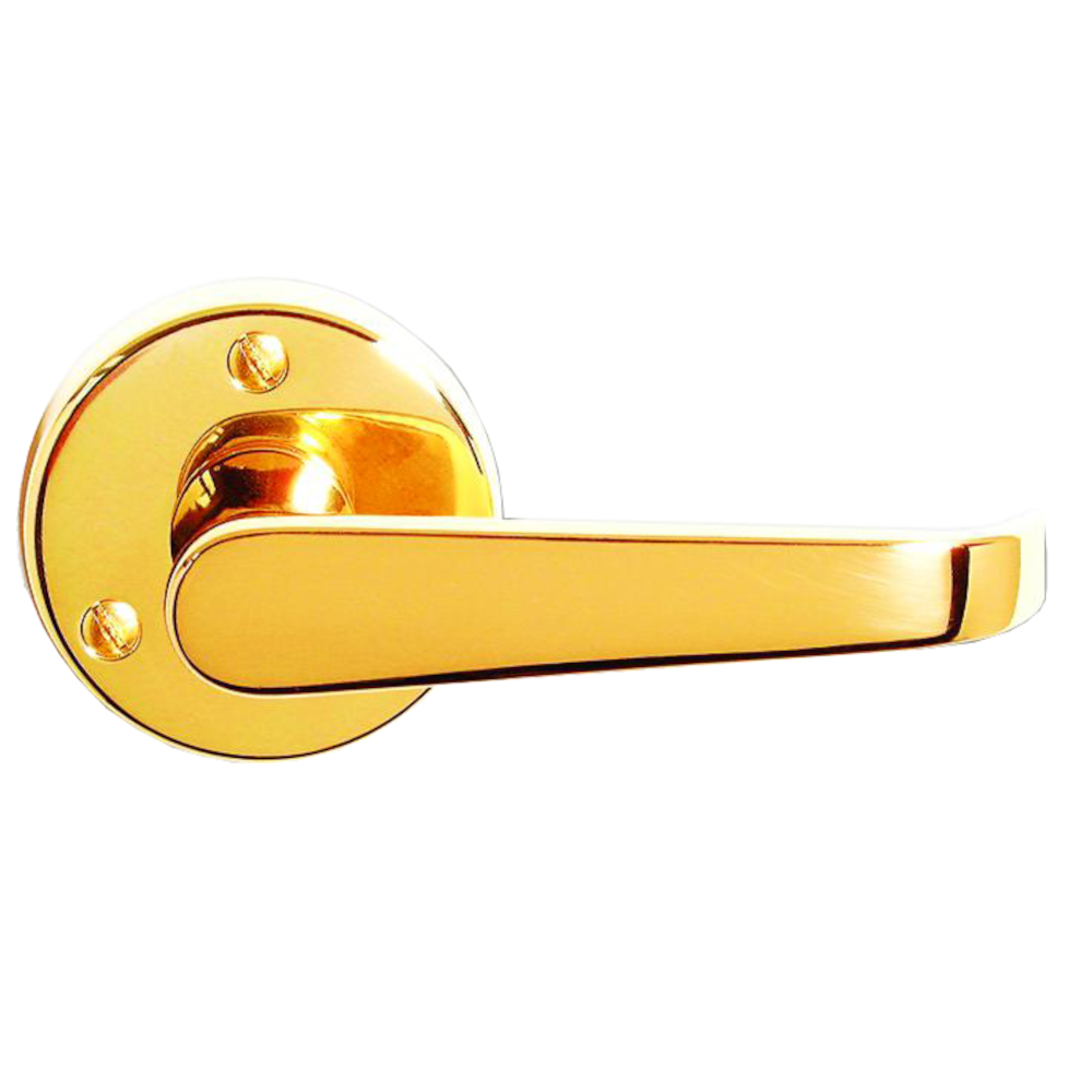 ASEC Victorian Round Rose Lever Furniture Pro - Polished Brass