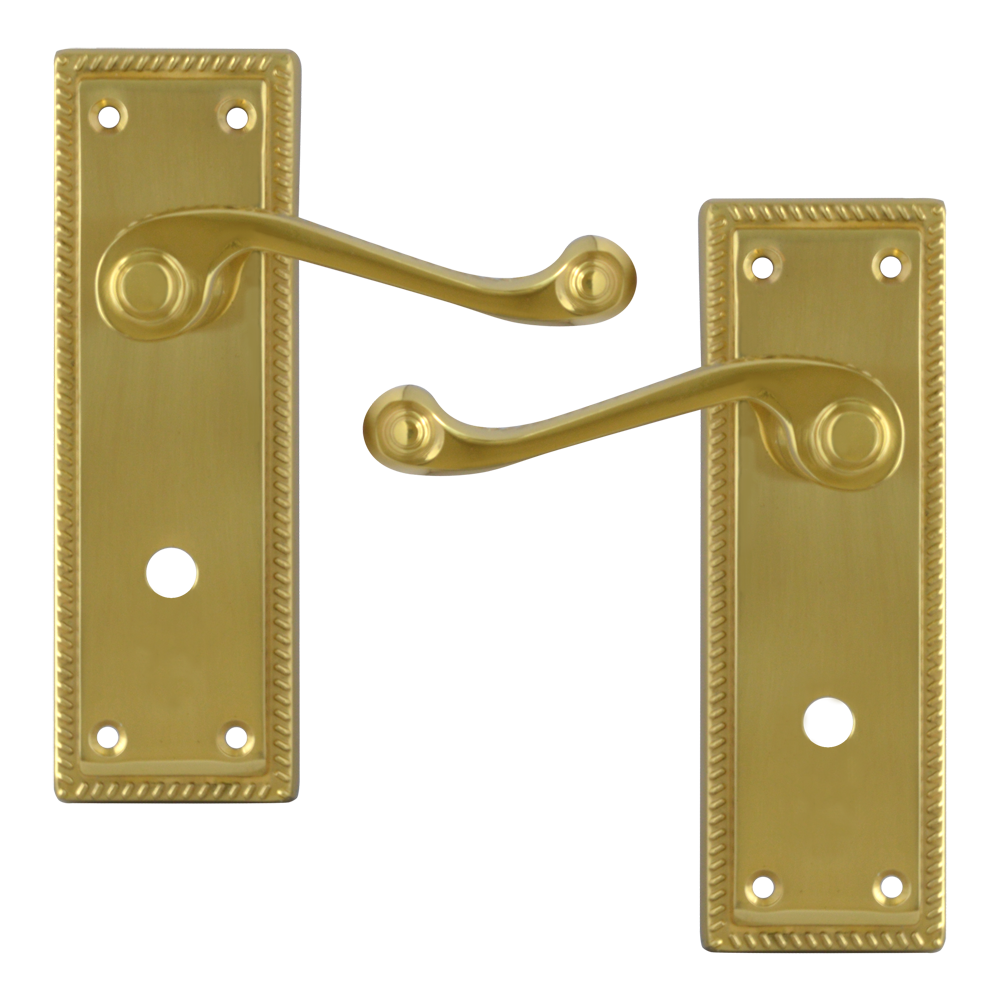 ASEC Georgian Plate Mounted Lever Furniture Bathroom Pro - Polished Brass