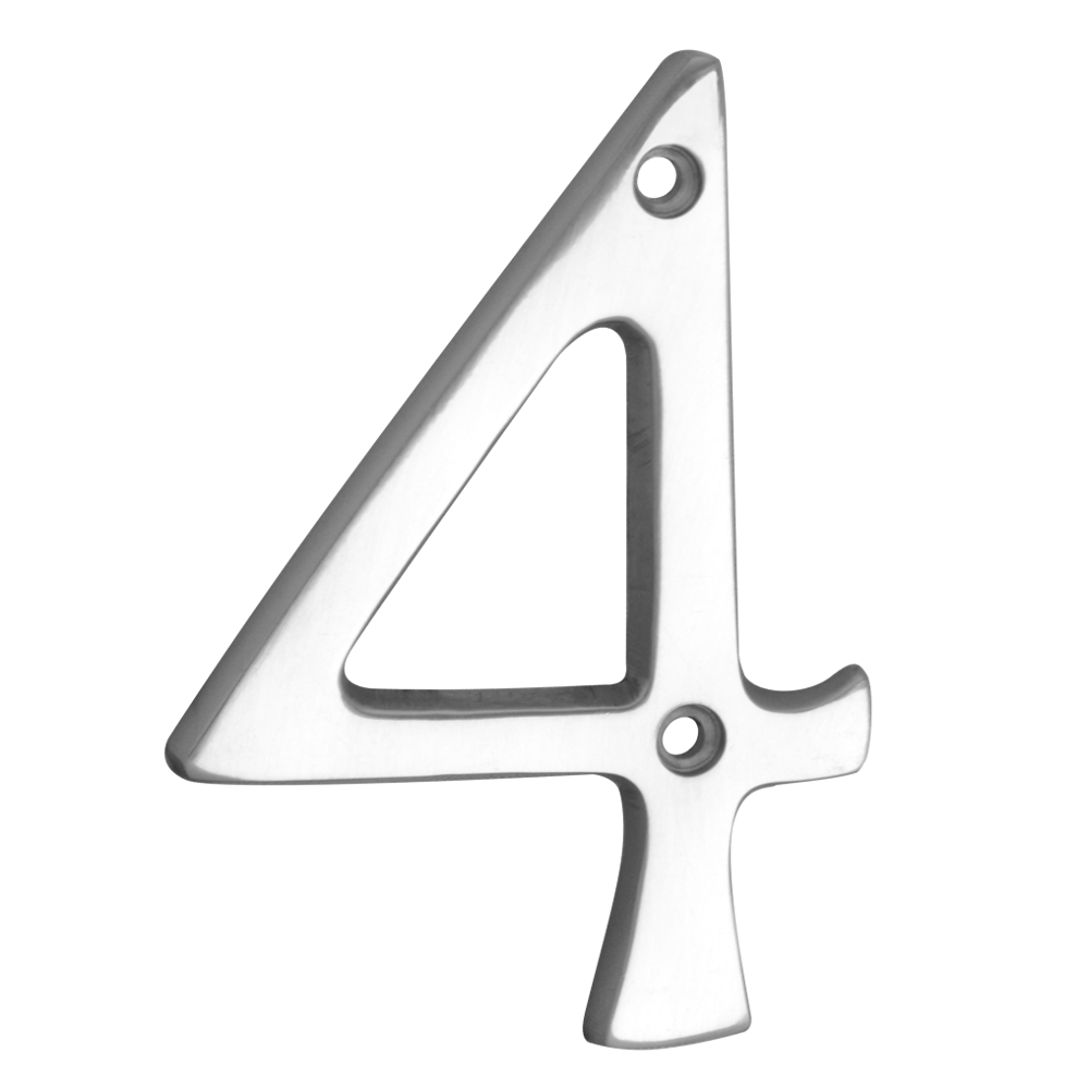 ASEC Metal Numerals 76mm 4 Pro - Chrome Plated