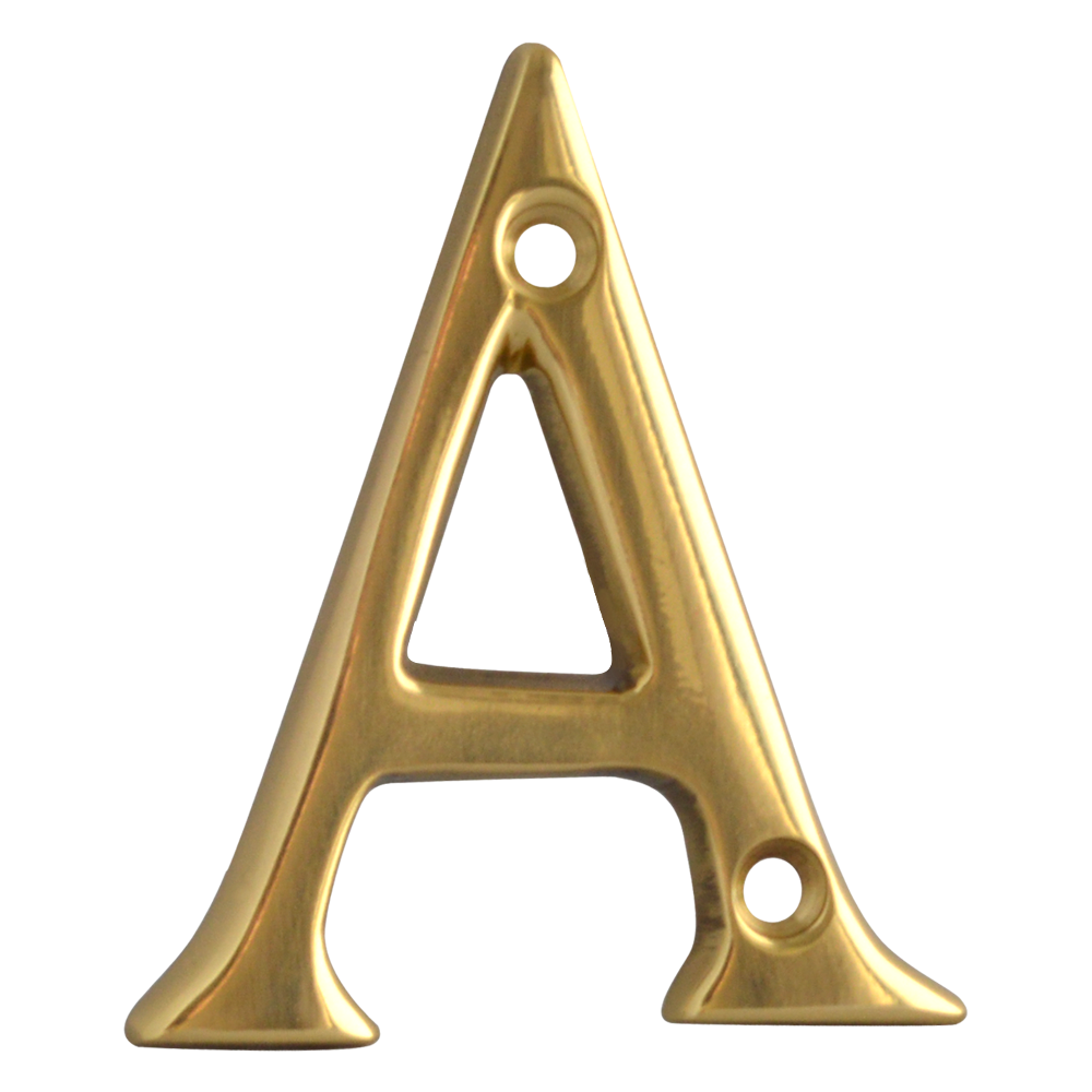 ASEC Metal Letters 50mm A - Polished Brass