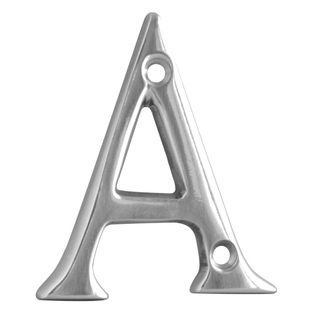 ASEC Metal Letters 50mm A - Chrome Plated