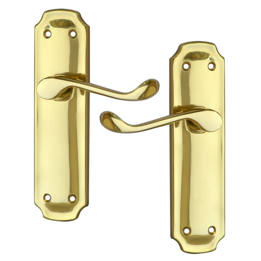 ASEC Birkdale Plate Mounted Lever Furniture Lever Latch Pro - Polished Brass