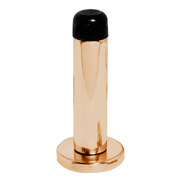 ASEC Wall Door Stop With Rose 64mm Brass - Polished Brass