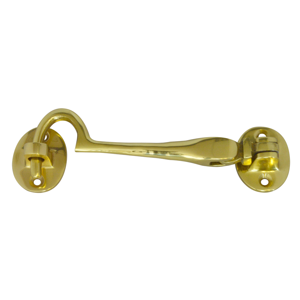 ASEC Brass Cabin Hook 76mm - Polished Brass