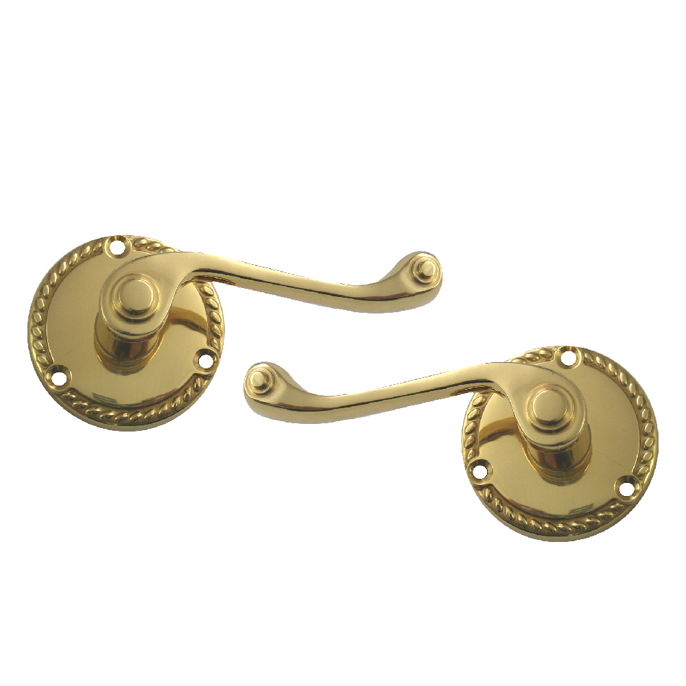 ASEC Georgian Round Rose Latch Furniture Polished Brass