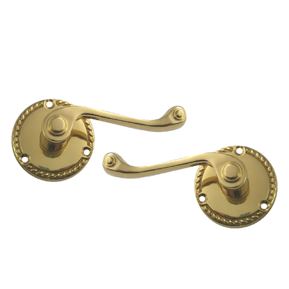 ASEC Georgian Round Rose Latch Furniture Polished Brass