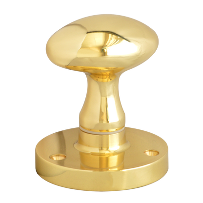 ASEC Victorian 57mm Rose Mortice Knob Oval - Polished Brass