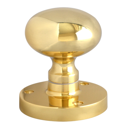 ASEC Victorian 57mm Rose Mortice Knob Mushroom - Polished Brass