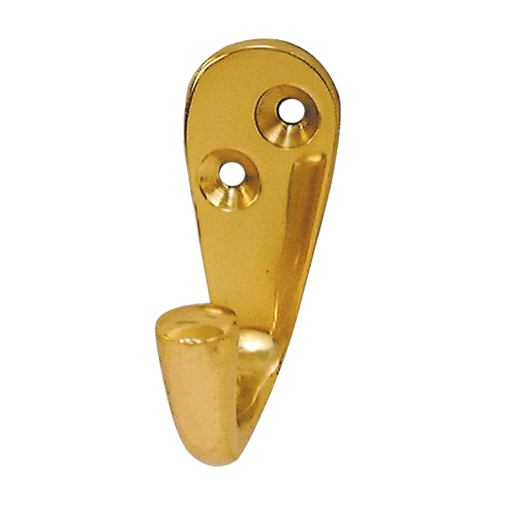 ASEC Single Wardrobe Hook Polished Brass