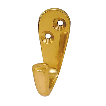 ASEC Single Wardrobe Hook Polished Brass