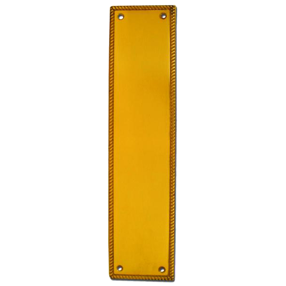 ASEC Georgian 73mm Wide Polished Brass Finger Plate 305mm - Polished Brass