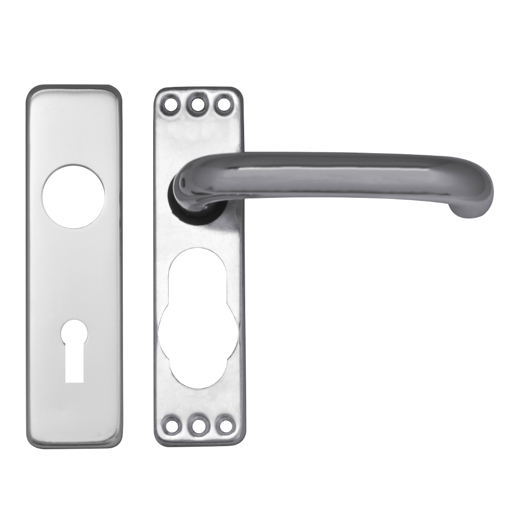 ASEC Plate Mounted Aluminium Lever Furniture Lever Lock - Anodised Aluminium