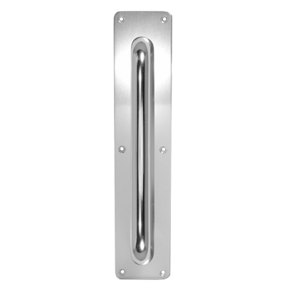 ASEC Plate Mounted 63mm Aluminium Pull Handle 225mm - Polished Anodised Aluminium