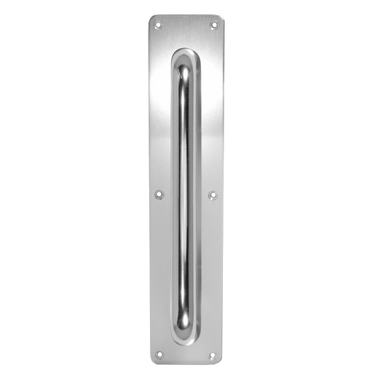 ASEC Plate Mounted 63mm Aluminium Pull Handle 225mm - Polished Anodised Aluminium