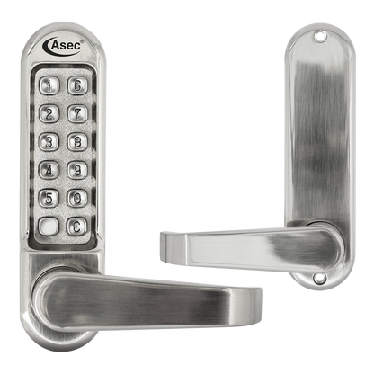 ASEC AS4300 Series Lever Operated Digital Lock No Latch AS4304 - Stainless Steel