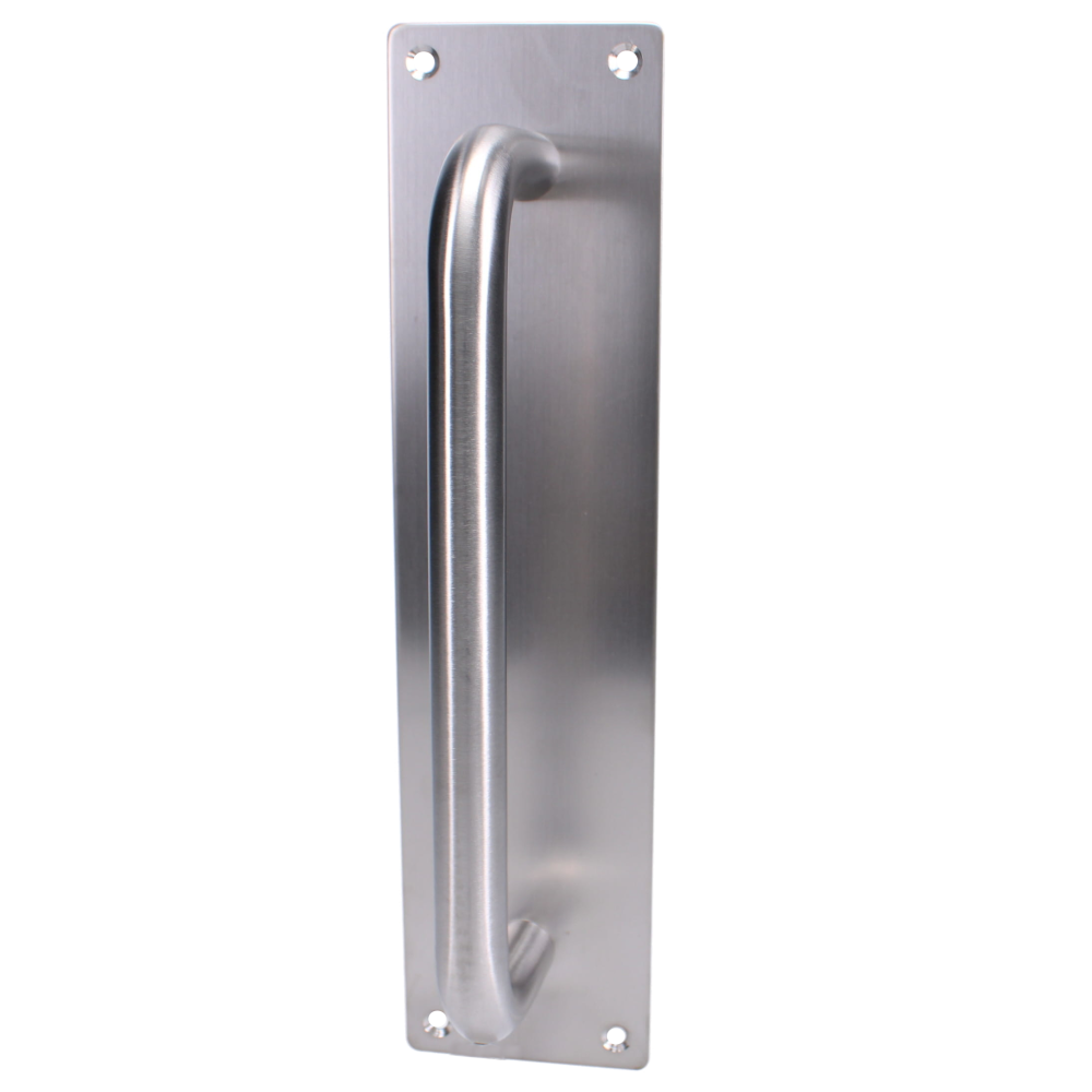 ASEC Plate Mounted 75mm Stainless Steel Pull Handle 225mm - Satin Stainless Steel