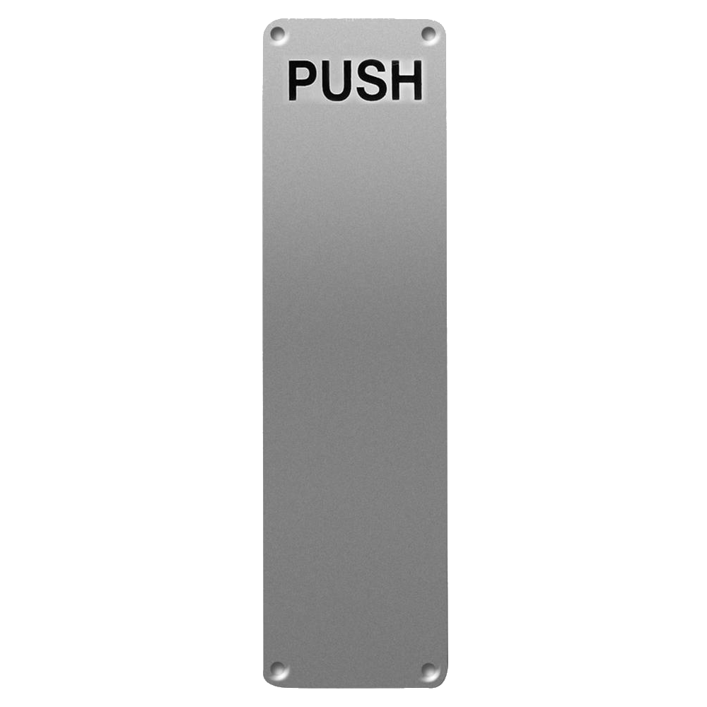 ASEC 75mm Wide Stainless Steel Push Finger Plate 300mm x 75mm Push - Stainless Steel