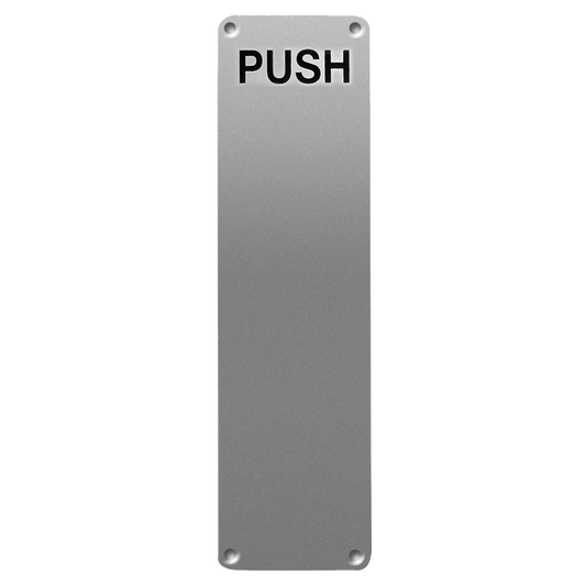 ASEC 75mm Wide Stainless Steel Push Finger Plate 300mm x 75mm Push - Stainless Steel