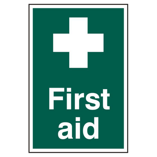 ASEC First Aid 200mm x 300mm PVC Self Adhesive Sign 1 Per Sheet - Green