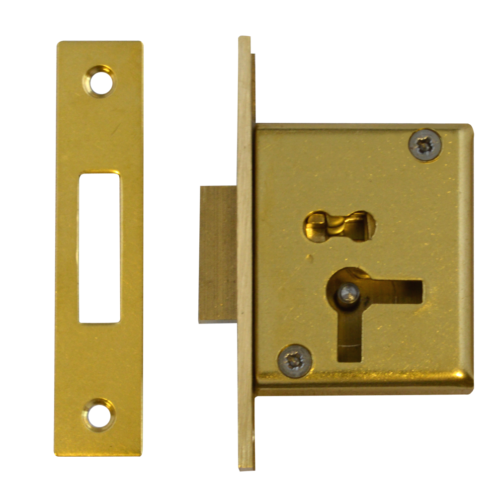 ASEC 15 4 Lever Cut Cupboard Lock 50mm Keyed To Differ Left Handed Pro - Satin Brass