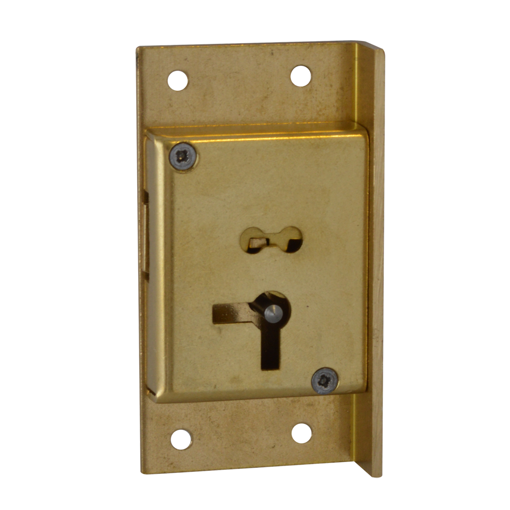 ASEC 61 4 Lever Cut Cupboard Lock 64mm Keyed To Differ Right Handed Pro - Satin Brass