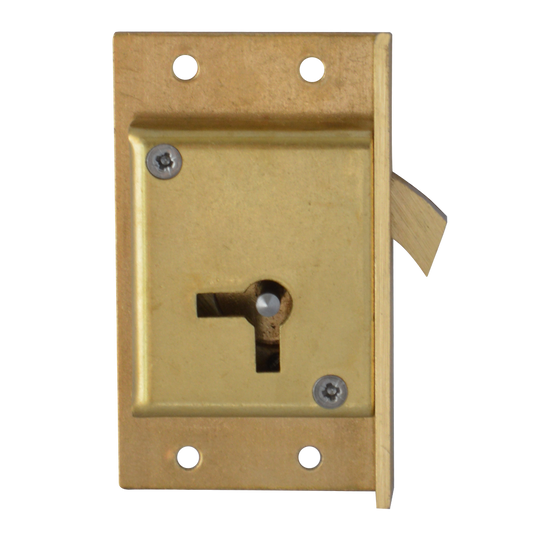 ASEC 80 4 Lever Cut Cupboard Lock 64mm Keyed To Differ Right Handed Pro - Satin Brass