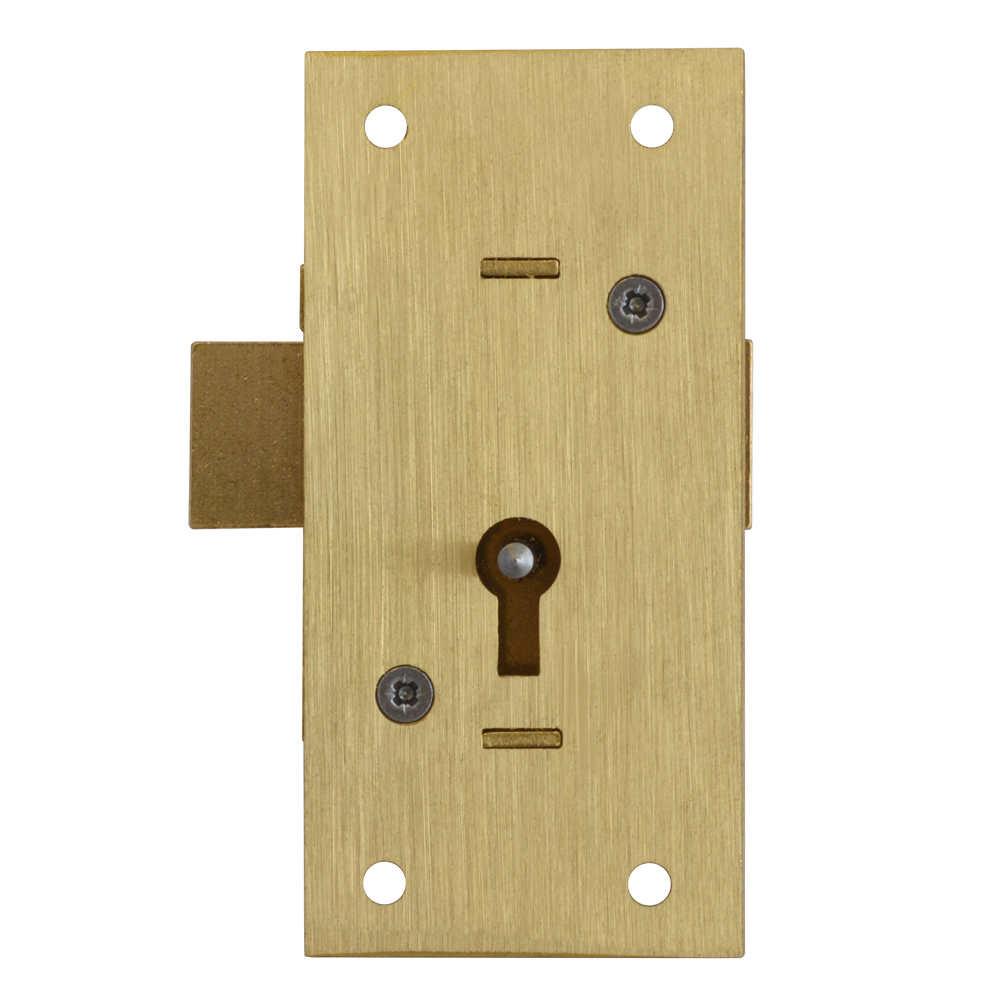 ASEC 36 2 Lever Straight Cupboard Lock 75mm Keyed To Differ Pro - Satin Brass