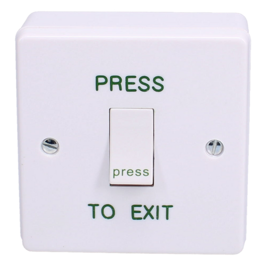 ASEC White Momentary 1 Gang Exit Switch - White