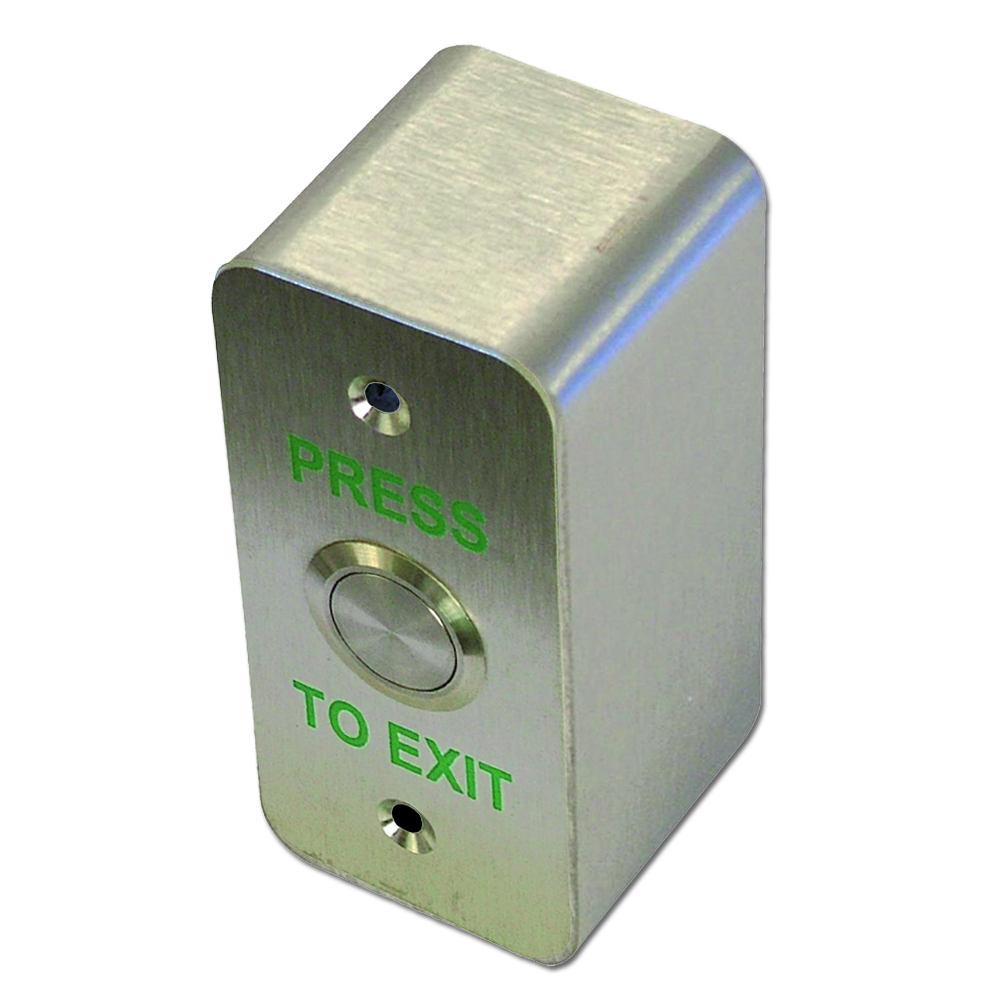 ASEC Press To Exit Narrow Style Surface Button Stainless Steel Press To Exit - Stainless Steel