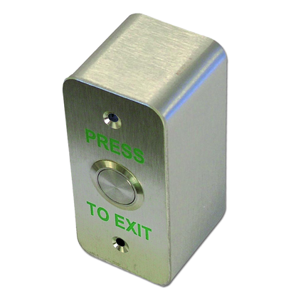 ASEC Press To Exit Narrow Style Surface Button Stainless Steel Press To Exit - Stainless Steel