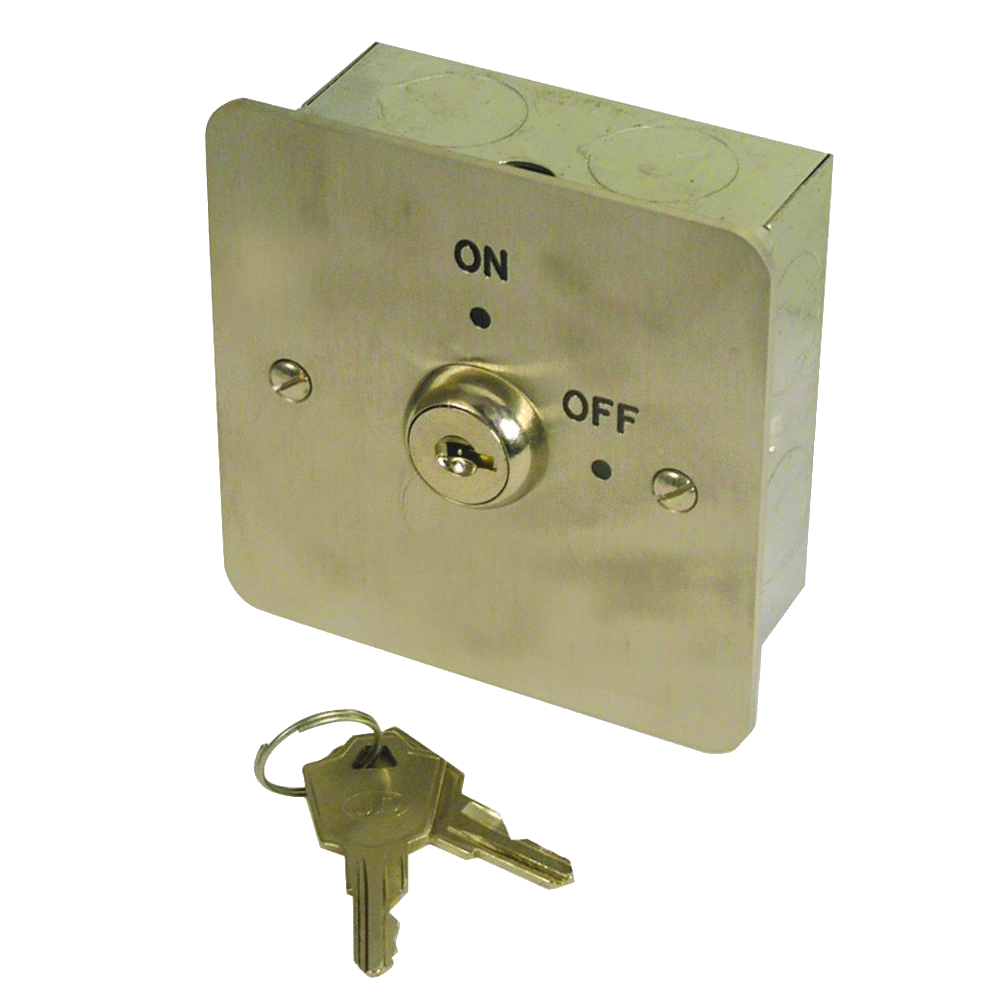 ASEC On/Off Key Switch 1 Gang - Stainless Steel